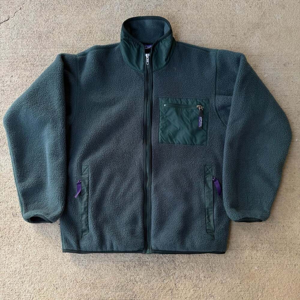 Patagonia Retro-X Fleece Jacket Size M Green Vintage Full Zip 25021